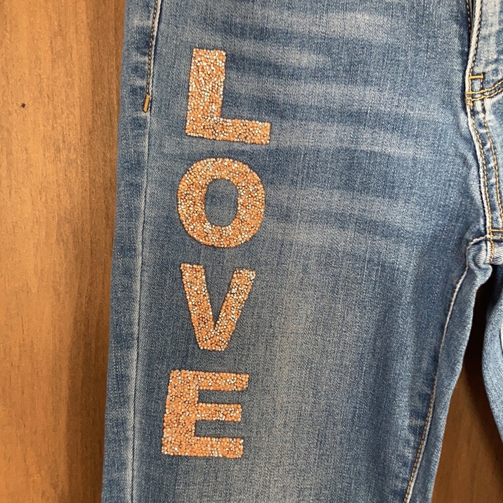 NY & CO slim straight jean with bling LOVE detail size 2 - Picture 5 of 17